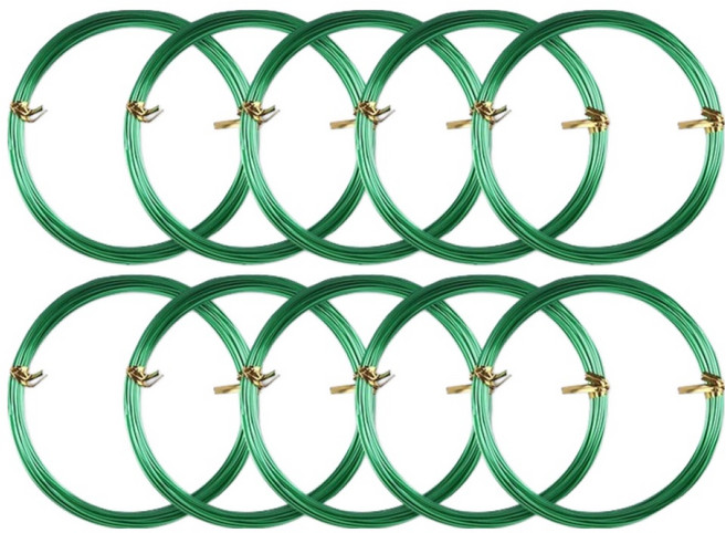 유니아트 내가 만드는 공예철사 1mm, 초록, 10개