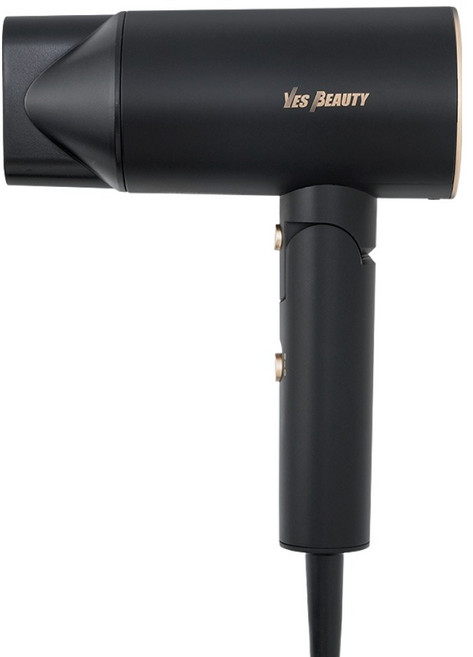 예스뷰티 초경량 슬림폴드 드라이기 2000W, YB-5338, 골드블랙