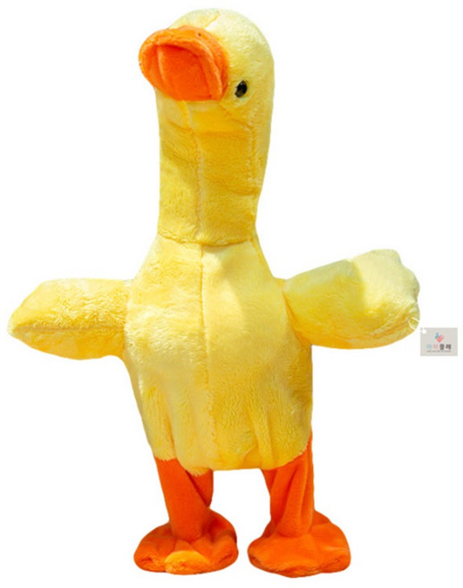 아이끌레 춤추고 노래하는 따라쟁이 오리 인형, 33cm, 옐로우, 1개