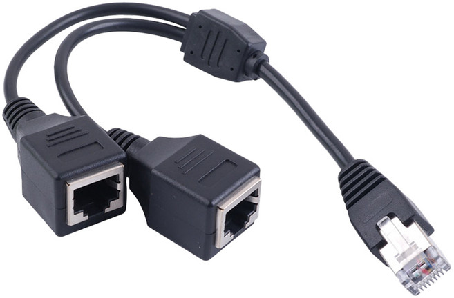 컴스 네트워크 공사 전문가용 커플러 RJ45 T형 8P8C 20cm 선분리 방식 STP NA971, 1개