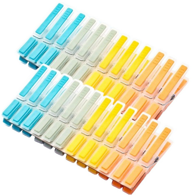 머니풀 롱 마카롱 믹스컬러 빨래집게 24p 세트, 마카롱 컬러, 1세트