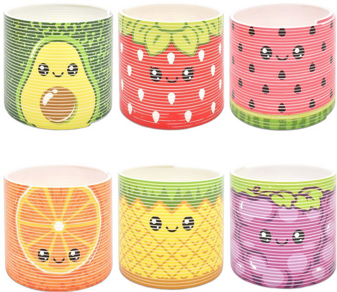 과일 무지개 칼라 링 스프링 올인원 6종 세트, 혼합색상, 1세트