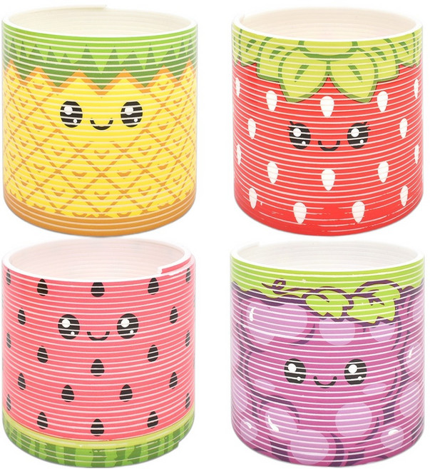 과일 무지개 칼라 링 스프링 4종 세트, 파인애플, 딸기, 수박, 포도, 1세트