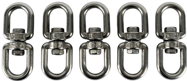 제로투히어로 헬스 케이블 그립 꼬임방지 회전고리 스피너 5p, 실버, 1개