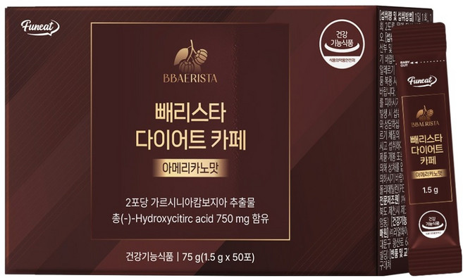 Funeat Bbaerista美體美式咖啡沖泡粉 50條入, 1盒, 75g