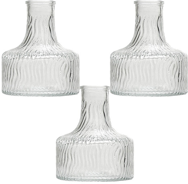 제로캔들 디퓨저 꽃 시약 공병 크리스탈 줄무늬, 투명, 3개, 400ml