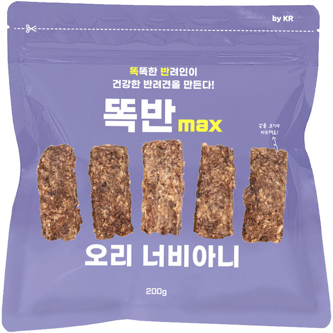 똑반 강아지 수제간식, 1개, 200g, 오리 너비아니