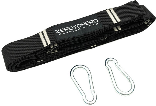 제로투히어로 추감기 리스트롤러용 길이조절 행잉스트랩 전완근 운동기구 세트, 블랙, 1세트