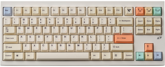 바로웍스 V87 PASTEL 3모드 무선 텐키리스 키보드, 혼합색상, 베리페리 스위치