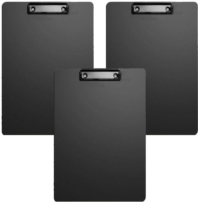 재마로 오피랩 PP 컬러 클립보드 A4 31.5 x 22.5 cm, 블랙, 3개
