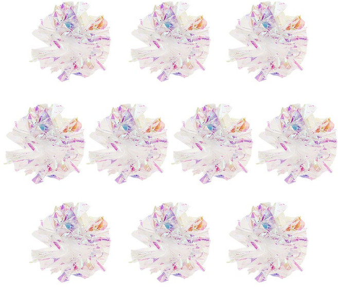 둥둥펫 고양이 공놀이 장난감 반짝 바스락볼, 화이트, 10개