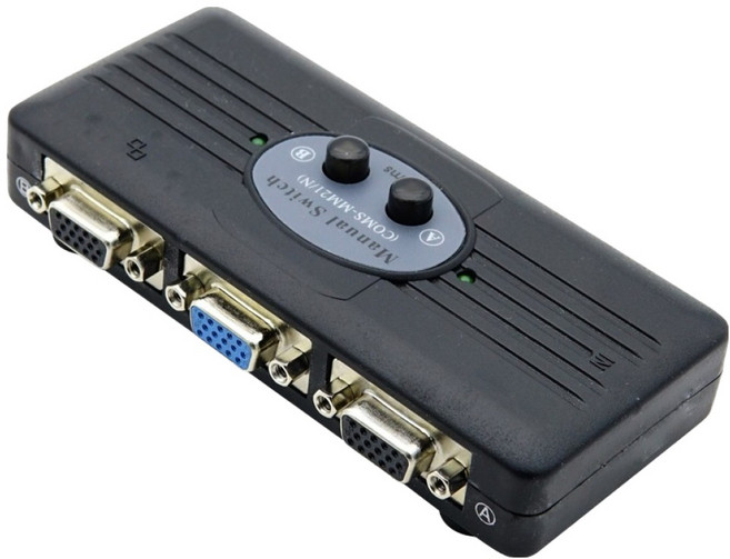 컴스 모니터 선택기 2-1 스위치 VGA RGB 역방향 가능, 혼합색상, 1개