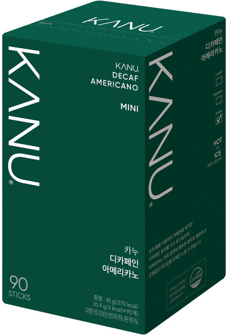 카누 디카페인 미니 원두커피스틱, 0.9g, 90개입, 1개