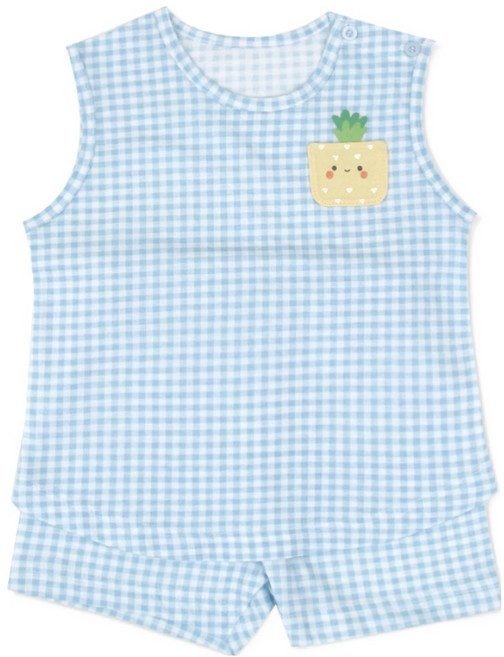 오가닉맘 아동용 통기성 파인 민소내의 상의 + 하의 세트 MHMP1B01