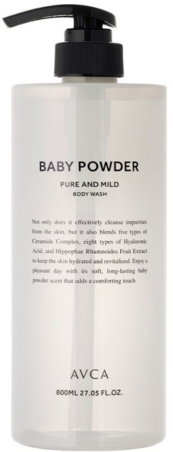 아브카 퓨어 앤 마일드 퍼퓸드 바디워시 베이비파우더, 800ml, 1개