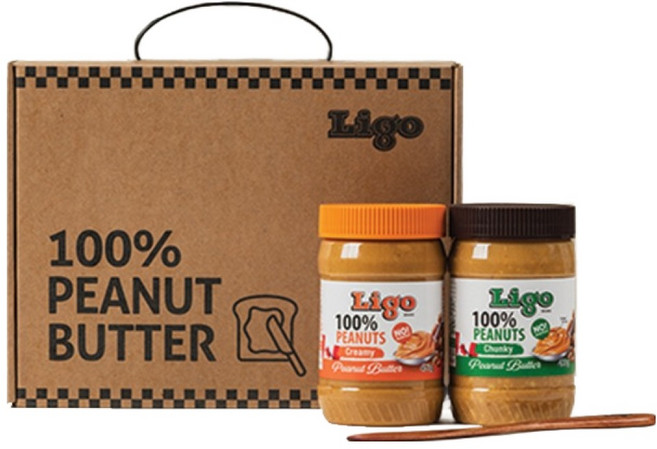 리고 땅콩버터 2종 + 나이프 선물세트, 453g, 1세트