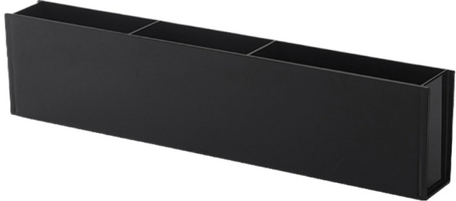 KODACHIEF 튼튼한 멀티정리 사무용 수납함 34.8 x 4.3 x 8.2 cm, 블랙, 1단