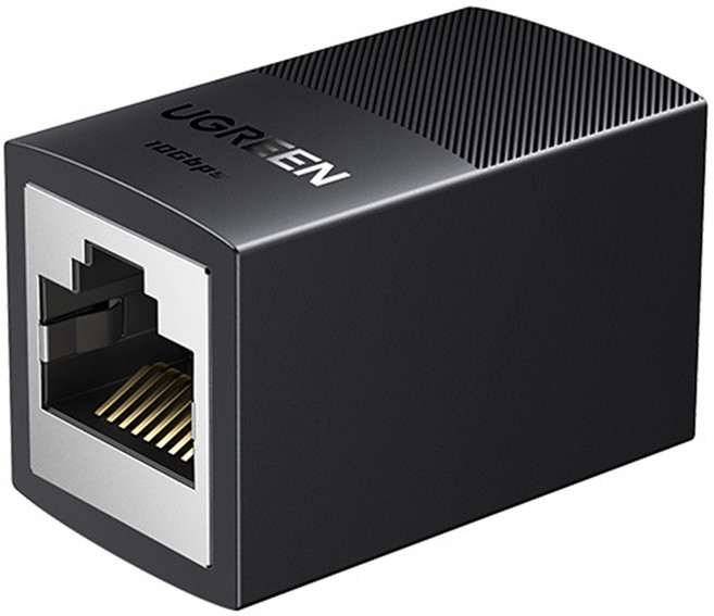 유그린 10Gbps RJ45 키스톤 잭 랜연장 젠더 커플러, 블랙, 1개, 31.9mm