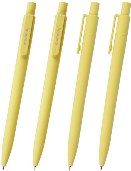 모모디 초저점도 노크식 모먼트 볼펜 0.38mm, 레이디 레몬, 4개