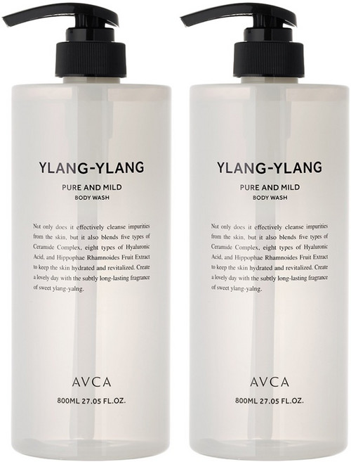 AVCA 純淨溫和依蘭沐浴乳, 800ml, 2個