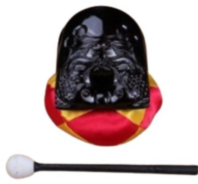 Dimmis 佛誕節木魚 原版木魚 9cm + 眼睛 + 墊子套組, 1套, 黑色(木魚)