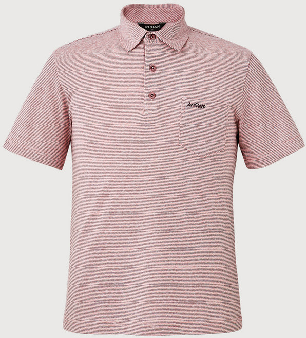 인디안 남성용 린넨블랜드 잔스트라이프 반팔 티셔츠 MITAS5M2321