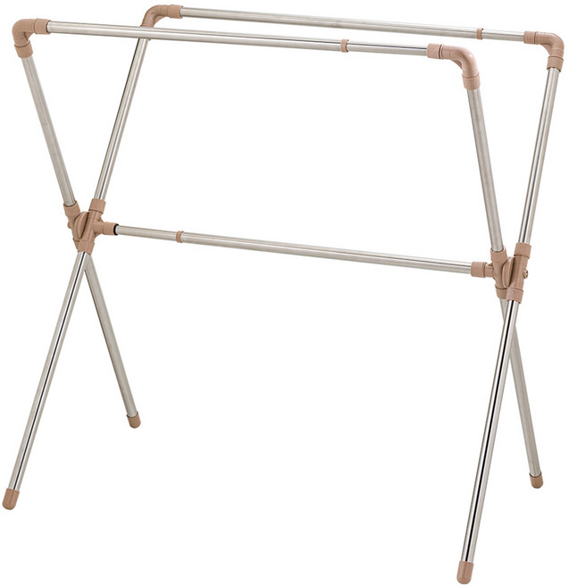 ikloo 宜酷屋 不銹鋼X型雙桿伸縮曬衣架, 不鏽鋼色