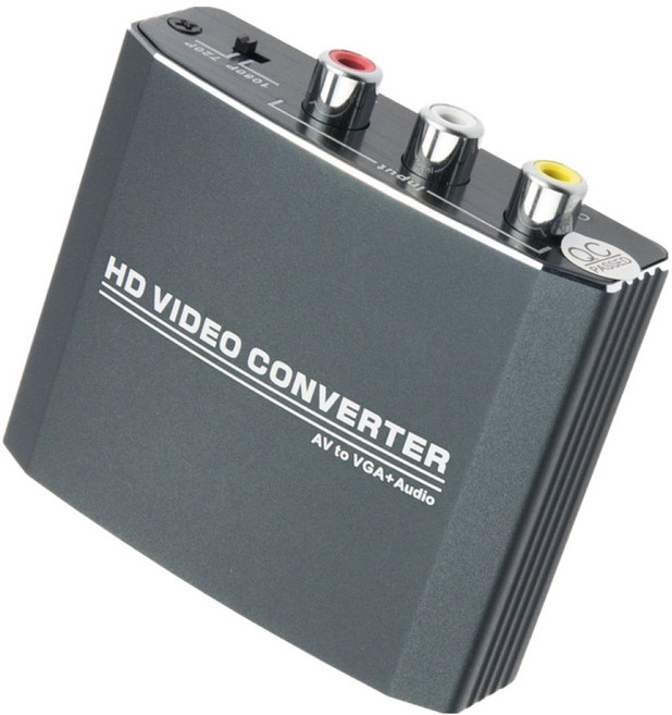 컴스 AV to VGA 컨버터 3RCA to VGA 오디오 스테레오 3.5mm 1080P, ZH100, 1개