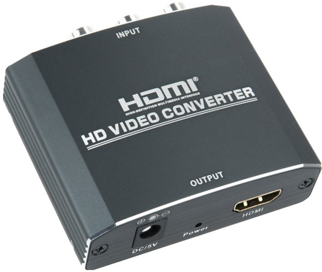 컴스 컴포넌트 to HDMI 컨버터 2RCA YPbPR 스테레오 3.5mm, ZH200, 1개