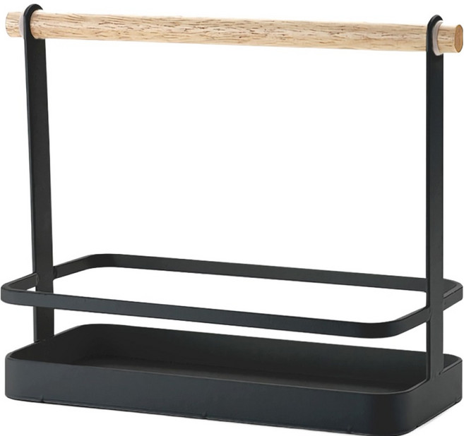 미니멀 철제 멀티 양념선반, 블랙, 1개