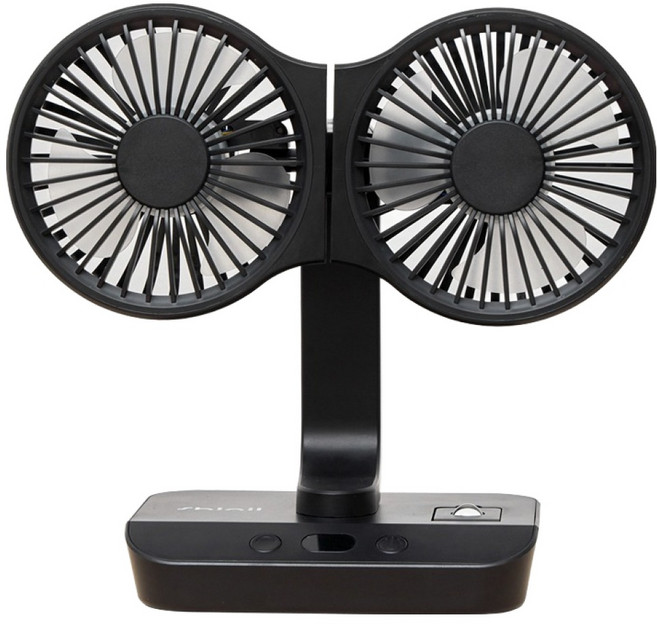 신일 투헤드 BLDC 무선 탁상용 선풍기, SIF-D444B, 블랙