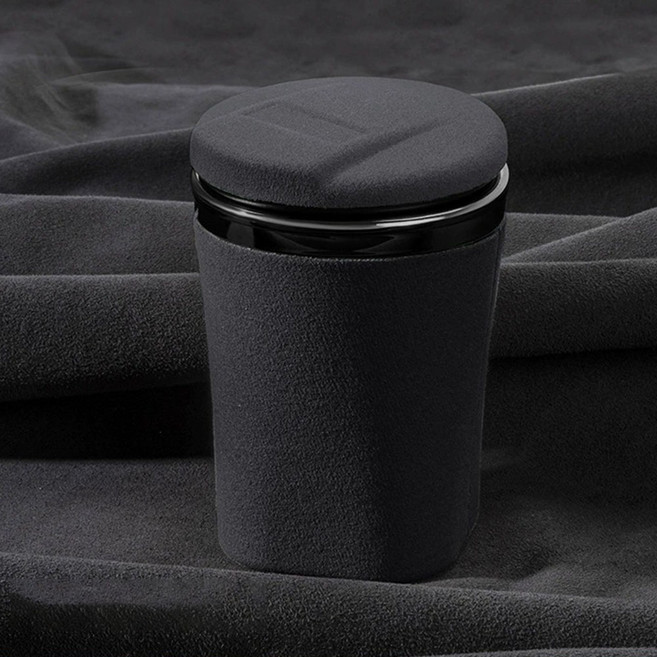 카에버 차량용 공간간섭제로 프리미엄 가죽 재떨이 L, 블랙, 1개