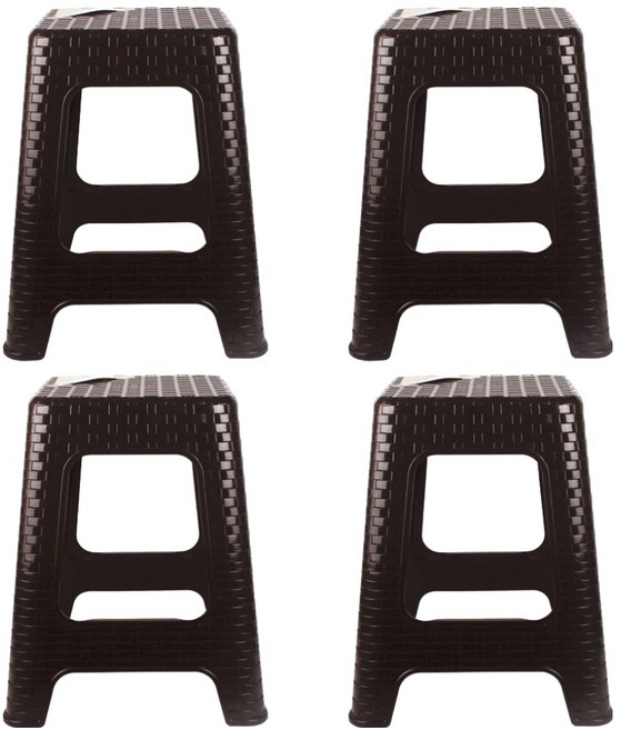 홈이오스 플라스틱 대나무 야외 간이의자 대, 다크브라운, 4개