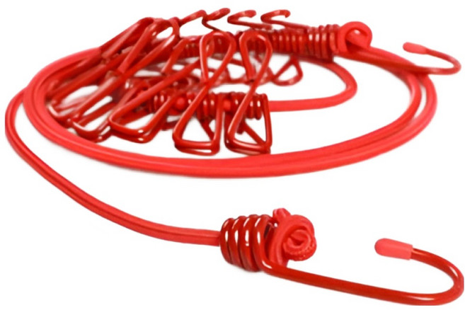 라움앤홈 컬러 집게 빨래줄, 로즈레드, 1개