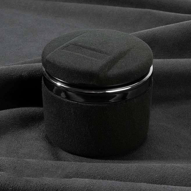 카에버 차량용 공간간섭제로 프리미엄 가죽 재떨이 M, 블랙, 1개