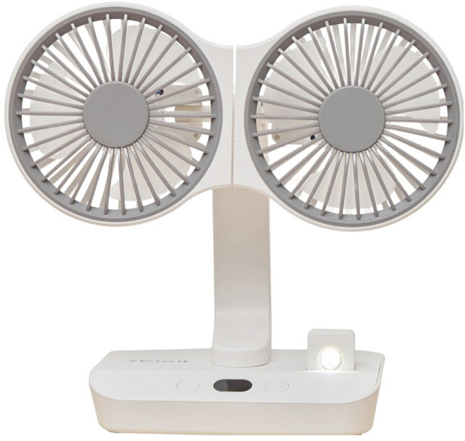 신일 투헤드 BLDC 무선 탁상용 선풍기, SIF-D444W, 화이트