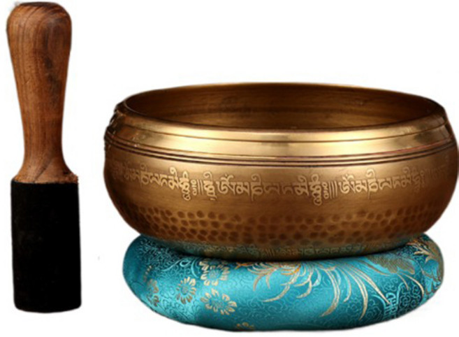 Dimis 西藏療癒頌缽 六字真言佛音缽 口徑20cm, 1個, 混色