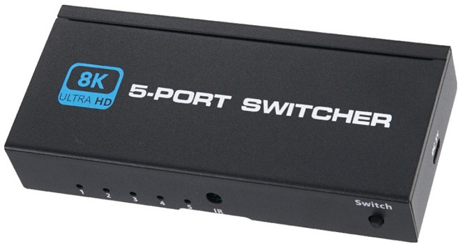 Coms 8K 60Hz 5進1出 手動切換器 HDMI 5-1選擇器, 1個, 單一顏色