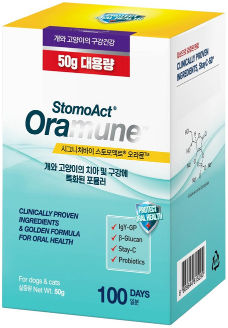 시그니처바이 반려동물 스토모액트 오라뮨 대용량 영양제, 50g, 구강, 1개