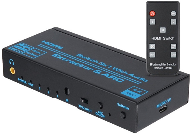 Coms HDMI SPDIF 光纖音訊 3.5mm 訊號分離器 切換器 選擇器 音訊轉換器, 1個