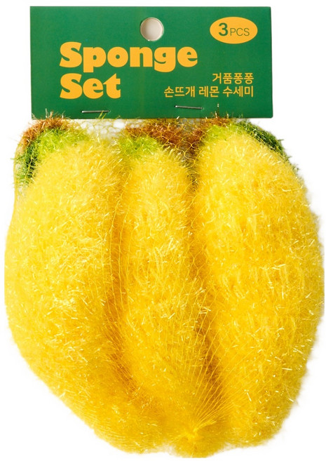 모던하우스 거품퐁퐁 손뜨개 레몬 수세미, 1개입, 3개