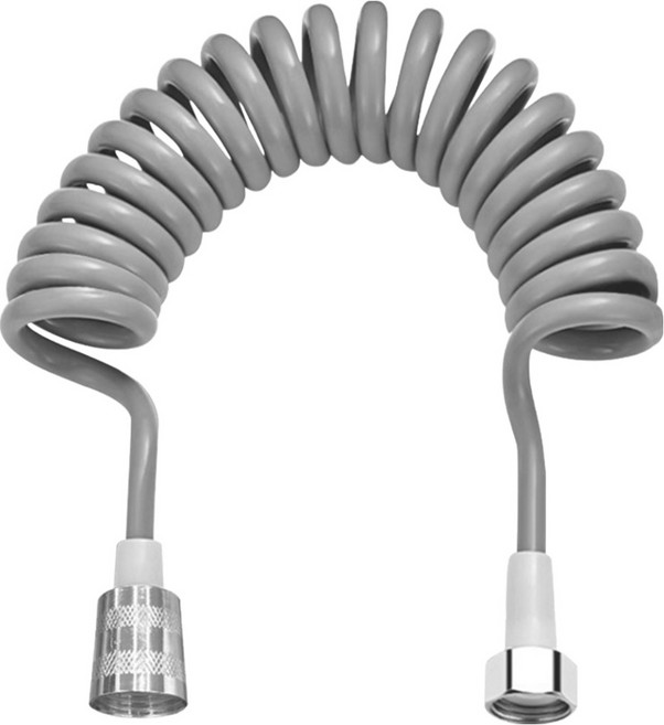 월드크린 욕실 베란다 스프레이건 호스줄, 2m, 실버