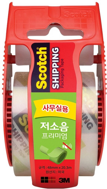 스카치 저소음 프리미엄 포장용 테이프 48mm x 20m, 투명, 1개