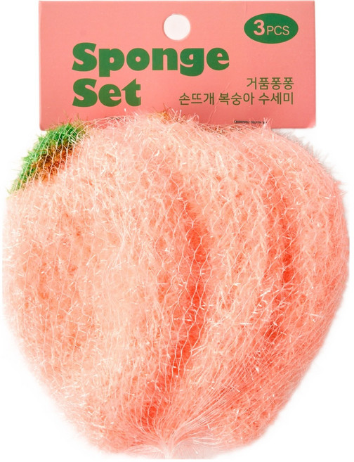 모던하우스 거품퐁퐁 손뜨개 수세미 복숭아, 1개입, 3개