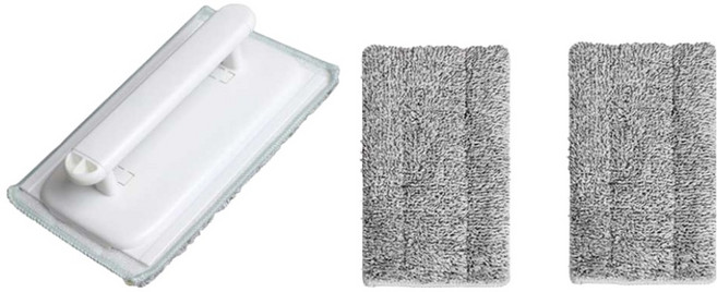 모나코올리브 핸드맙 베란다 창문 창틀 청소솔 + 청소포 2p 세트, 화이트, 1세트