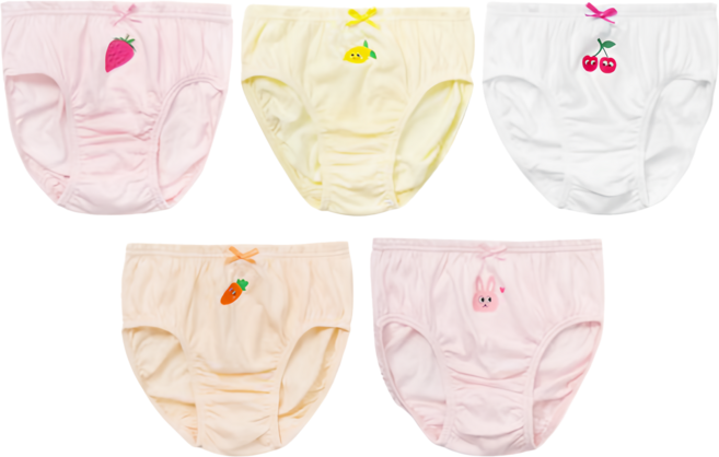 BASE ALPHA ESSENTIALS 女童款 棉質三角內褲5件組