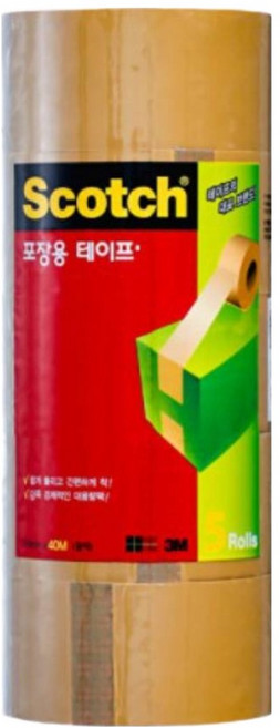 스카치 포장용 테이프 3650 48mm x 40m, 갈색, 5개