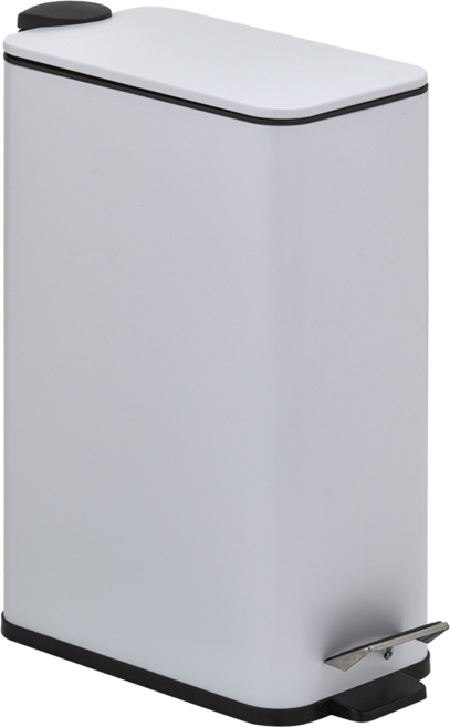 ikloo 宜酷屋 簡約窄型腳踏式垃圾桶 加高款 15L, 白色