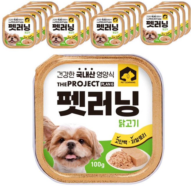 펫러닝 강아지 국산 주식캔 습식사료, 닭고기, 100g, 20개