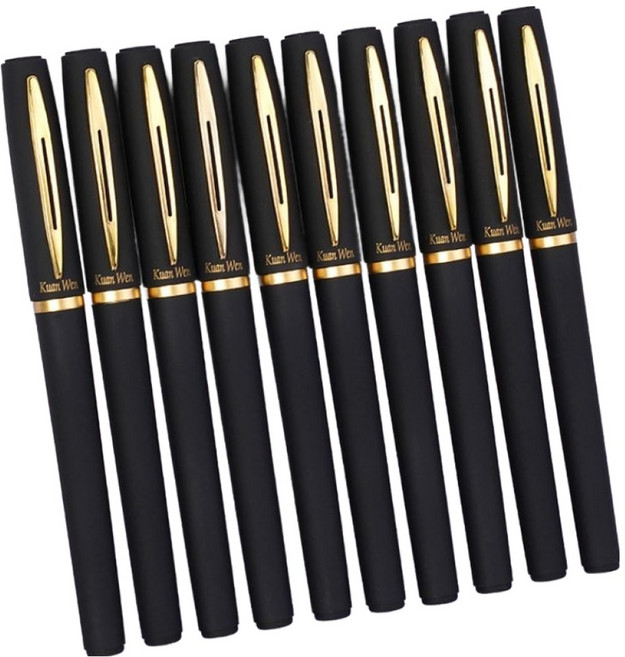 필기감 좋은 고급 젤펜 0.7mm, 블랙, 10개